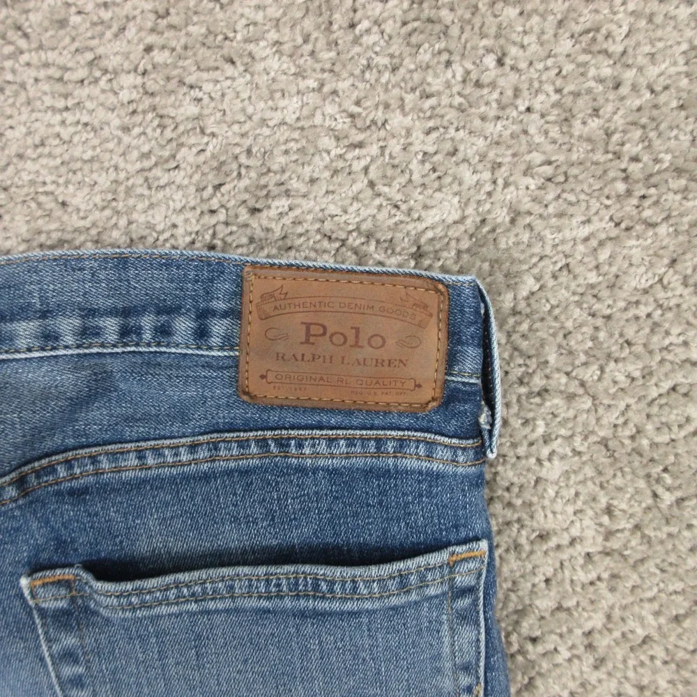 Polo Ralph Lauren Jeans Mens 36x32 Blue Varick Slim Straight Faded Denim Pants
